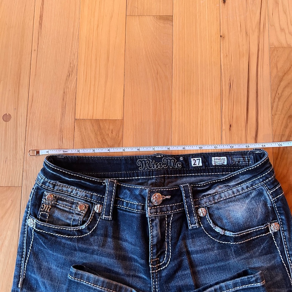 Miss Me Dark Blue Jeans with Contrast Stitching - Picture 10 of 10